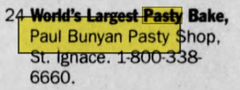Paul Bunyan Pasties - May 1998 Ad